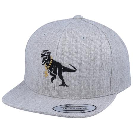 Kiddo Cap - Kids Thug Life T-Rex Heather Grey Snapback Snapback Grey Cap - @ Hatstore