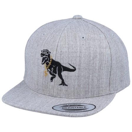 Kiddo Cap - Grey snapback Czapka Z Daszkiem - Kids Thug Life T-Rex Heather Grey Snapback @ Hatstore
