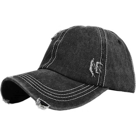 Herre- og Dame Denim Retro Vasket og Gammel Flænset Peak Cap Ensfarvet Baseball Cap Solbeskyttelse Hals 202209