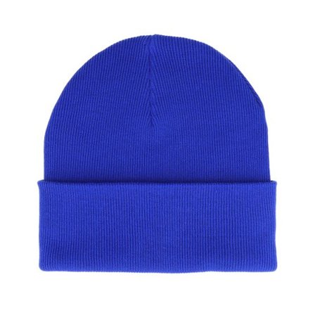 Beechfield - Blå cuff Beanie - Organic Cotton Bright Royal Cuff @ Hatstore
