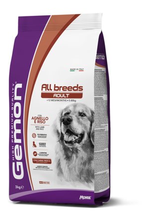 Gemon All Breeds Adult Con Agnello E Riso Cibo Secco Cani Adulti