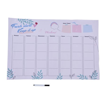 Hvid tavle klistermærke 40x60cm selvklæbende genanvendelig ugentlig gitter mønster tør sletning klistermærke til kontor restaurant