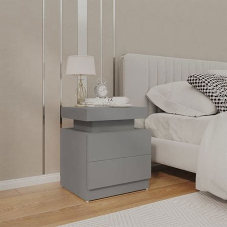 Maison Exclusive - Sängbord Grå 45x35x52 cm Ingenjörsträ