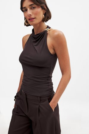 NA-KD Haut avec boucle - - Marron - L