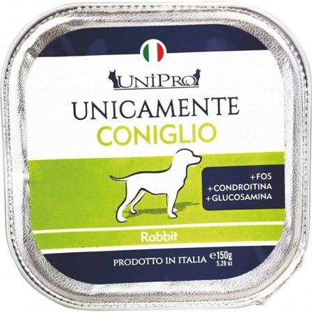 Unipro Unicamente Coniglio Cibo Umido Per Cani Adulti Vaschetta
