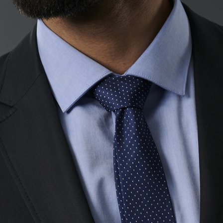 Marineblått Prikket 6cm Silkeslips for menn - Mønstrede slips