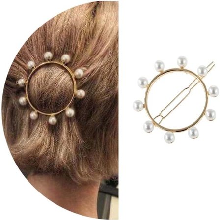 Boho Pärlcirkel Hårklämma Gyllene Pärl Hårklämma Geometrisk Hårklämma