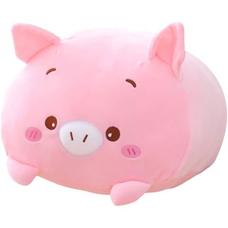 8 tum/20 cm Söt djurfylld plysch cylindrisk kroppskudde, supermjuk tecknad gosdocka (grisar)