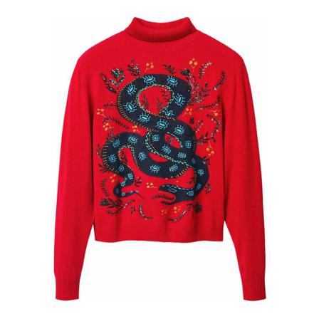 Desigual, Turtlenecks Rood, Dames, Maat:XS