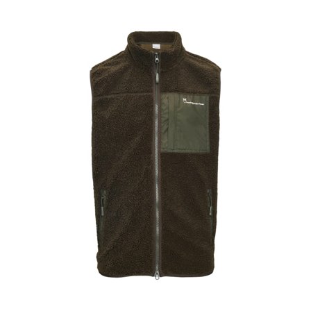 Knowledge Cotton Apparel Men's Elm Teddy Fleece Vest Men lined vests Green M