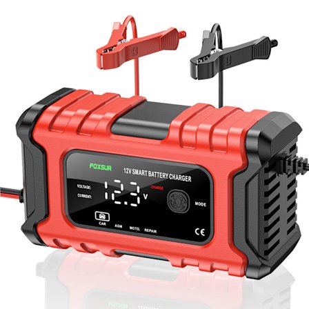 Bilbatteriladdare 12V, 6 Amp Automatisk Smart Laddare, Underhållsladdare och Underhåll, Bilbatteri Reparation och Desulfator