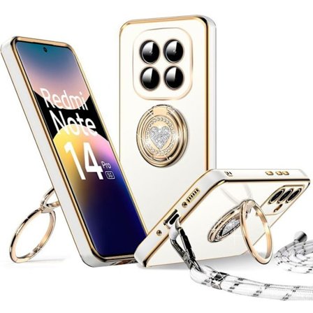 Beskyttelseshylster - E.F.CONNECTION - Til Xiaomi Redmi Note 14 Pro 5G - Blødt silikone - Stødabsorberende - Med snor