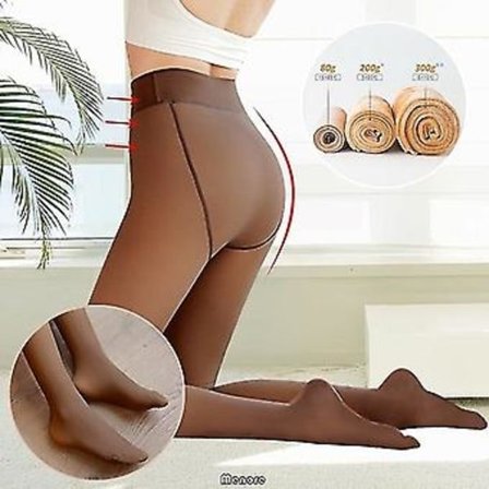 Vinter Termo Tights Dam Tjocka Strumpbyxor Falska Genomskinliga Tights Fleecefodrade Tights Hög Midja Elastiska Ullst.SA