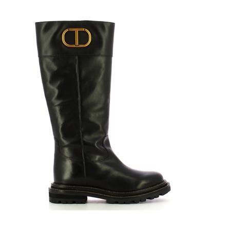 Twinset, Boots Zwart, Dames, Maat:41 EU,leer