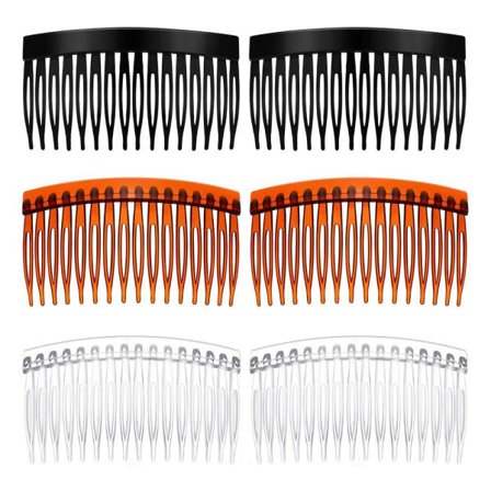 6 st Hårkammar Glidande Sköldpadda Rakt Hårkam Klar