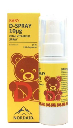 Nordaid D-spray baby 10 oral vitamin D spray, Munnspray