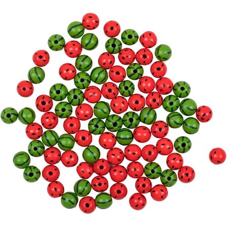 50 st 16 mm vattenmelon träpärlor i trä lösa distanspärlor rustika bondgårdspärlor