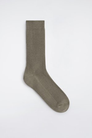 COS Men's Ribbed Socks in Beige