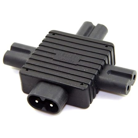 Strömförsörjningsomvandlare Adapter IEC320-C8 Hane till Trippel C7 Hona [db]