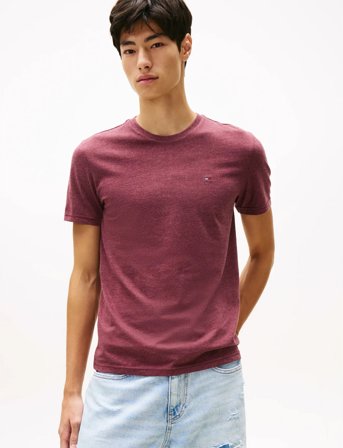 Tommy Jeans Tjm Xslim Jaspe Htr Tee Ext - Burgundy - XL