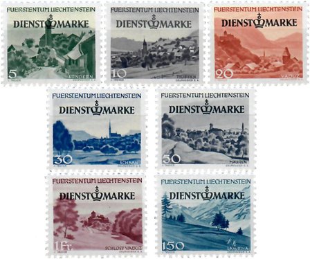 Liechtenstein 1947 - MICHEL D28-D34 - Postfrisk