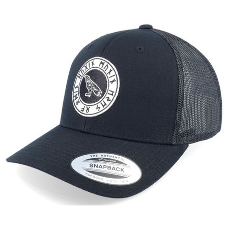 Vikings - Svart trucker Keps - Hugin Munin Eyes Of Odin Black Trucker @ Hatstore