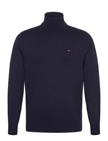 Pima Org Ctn Cashmere Roll Neck Tops Knitwear Turtlenecks Navy Tommy Hilfiger