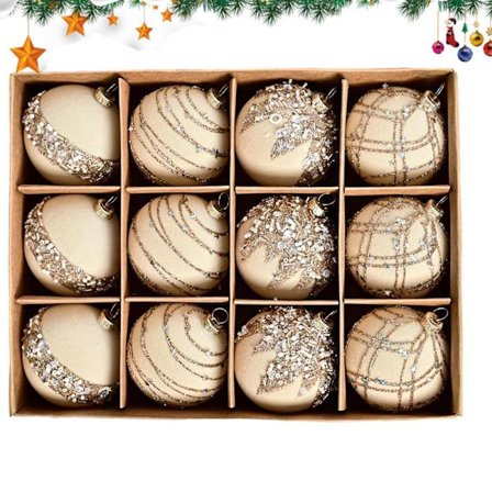 6 cm julgranskulor, 12 st, set, hängande juldekorationer_yux