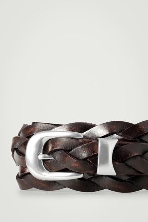 COS Men's Cinturón De Piel Trenzado in Marrón