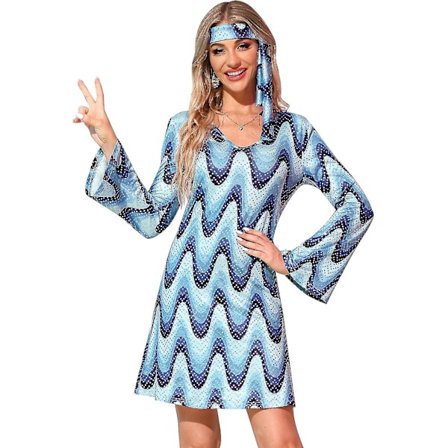 Kvinnors Halloweenfest Disco Sensation 70-talsdansdräkt