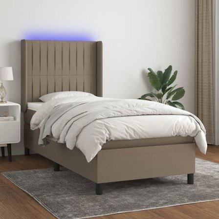Maison Exclusive - Ribbotten för säng med madrass och LED Taupe 80x200cm Tyg