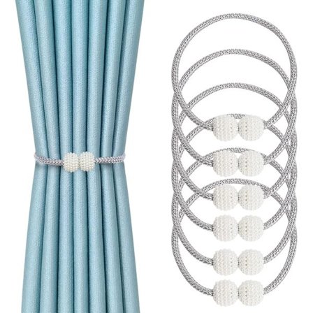 Magnetisk gardin hållare, 6 stycken gardin hållare, magnetisk gardin