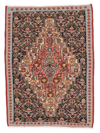 Hand Woven Kilim Senneh Fine Rug 80X107 Wool Dark Red/Brown Small