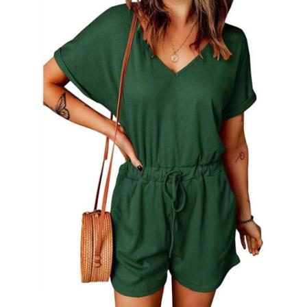 Casual med V-hals och fickor dark green L