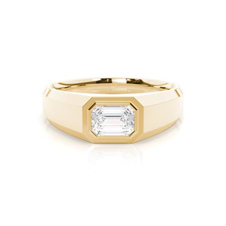 0.5 Ct Emerald Mens Lab Grown Diamond Ring in 9K Yellow Gold | Bezel Setting Engagement Ring | Customisable Jewellery by Diamonds Factory