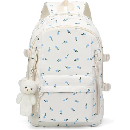 Ryggsekk for kvinner med blomstermønster – Laptopryggsekk Skolesekk for jobb og studier