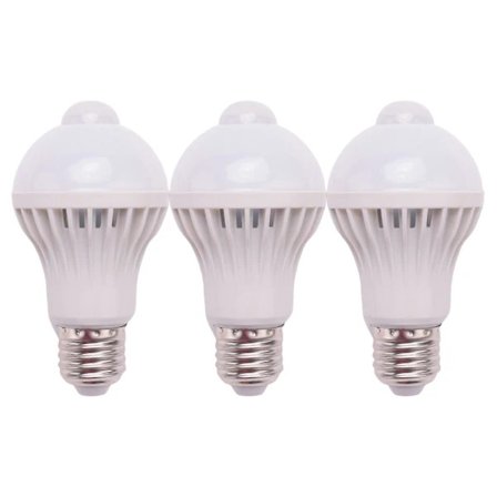 3X E27 LED-lampa med rörelsesensor, LED PIR Rörelsesensorlampa Globlampa, 5W