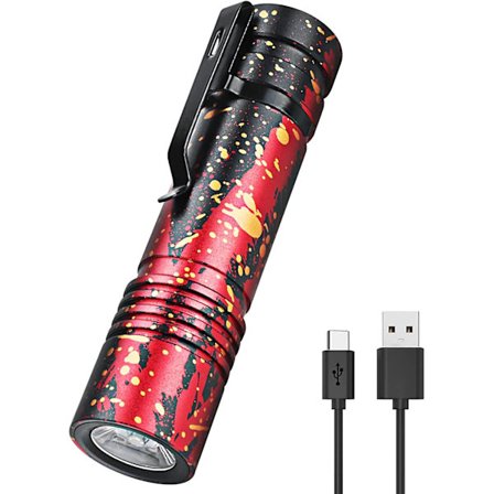 Kamouflage Ultra Kraftfull Ficklampa, Mini Led Ficklampa Typ-c Laddningsbar, 5 Ficklampslägen Med Minnesfunktion, Ipx4 Vattentät Taktisk Ficklampa För