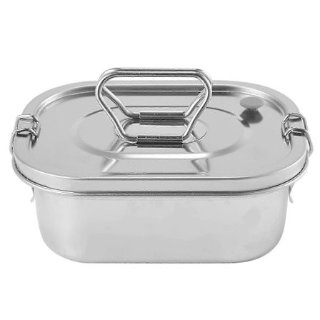 Madkasse i rustfrit stål, Bento-madkasse i metal, Madbeholder, Opbevaringsboks til udendørs brug