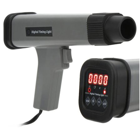 Auton strobo-valo, 12 V bensiinimoottorille, strobo-valo induktiivipuristimella ja kahdella hauenleukaliittimellä autolle ja moottoripyörälle [