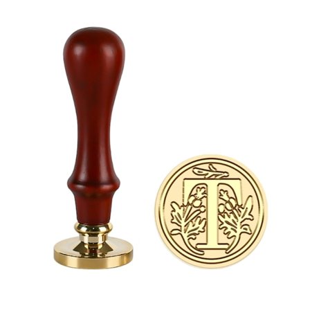 Utsökt design mässing vax sigill stämpel Set med engelska alfabet bokstaven Vintage mönster vax sigill stämpel för jul