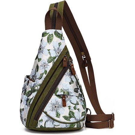 Canvas Sling Bag - Liten Crossbody ryggsäck Shoulder Casual Daypack ryggsäck för män kvinnor