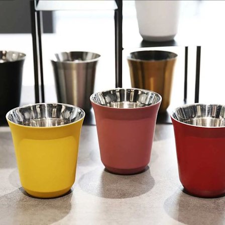 304 Stainless Steel Coffee Milk Water Drink Breakfast Cups Insulated Double Wall Dishwasher Safe Texture Espresso Mugs 160ML