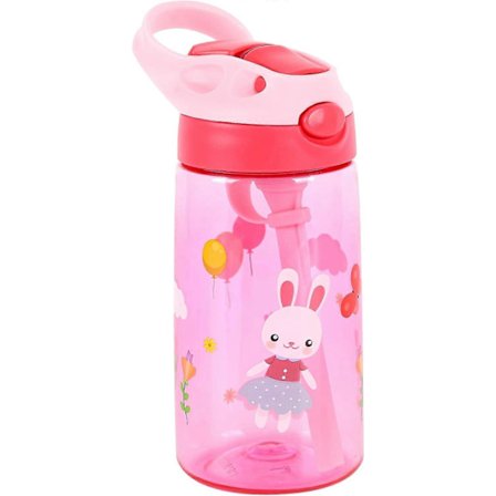 480ml Tritan Vattenflaska för Barn Sportvattenflaska med Flip-Sugrör BPA-Fri Läckagesäker Vattenflaska för Skola Resor Äventyr Sommarkollo och Sport
