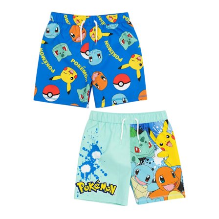 Pokemon Pojkshorts (2-pack) 3-4 år Ljusblå/Vibrant Blå