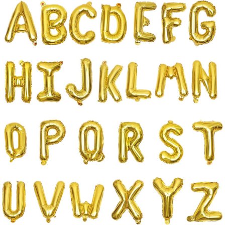 26-delt 16 tommer alfabet bogstav balloner, folie ballon bogstaver til bryllup, fødselsdag, jubilæum & festdekorationer, guld & pink