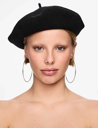 Pieces Pcfrench Wool Beret - Black - ONE SIZE