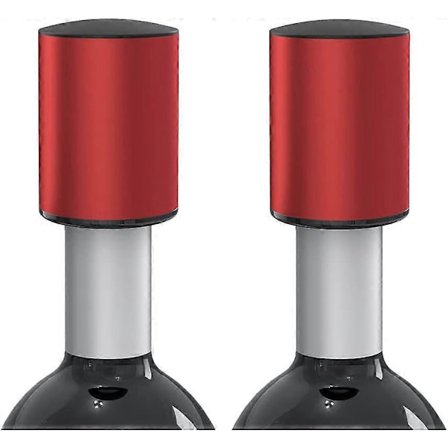 {xjxj}Vinpropper (2-pak, Rød) Vakuum Vinflaskepropper Lækagesikre, Holder Vinen Frisk, Let at Bruge, Bedste Gaver til Vinelskere