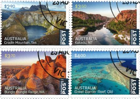 Australien - Landskaber - Stemplet sæt 4v