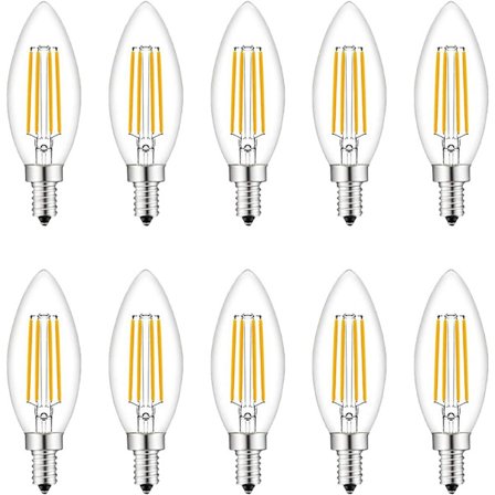 Pienet ruuvi LED-lamput, 10 kpl E14 Valonlähteet Himmennettävä, Hehkulamput 4W E14/SES Vastaava, 220V, Lämmin valkoinen 2700K, FanciBuy